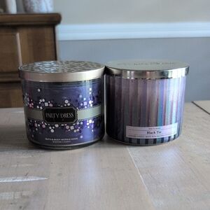 Bath & Body Works (2) Party Dress & Black Tie Candles
